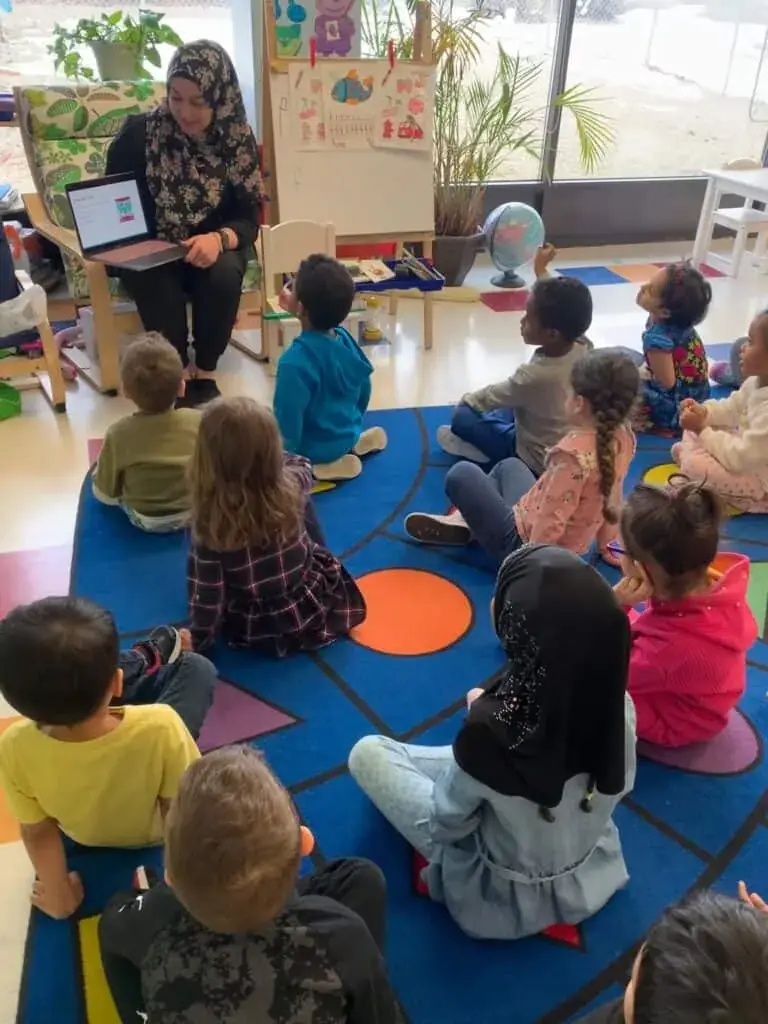London Square Dental team visit to Al Amal Preschool teaching children about oral health